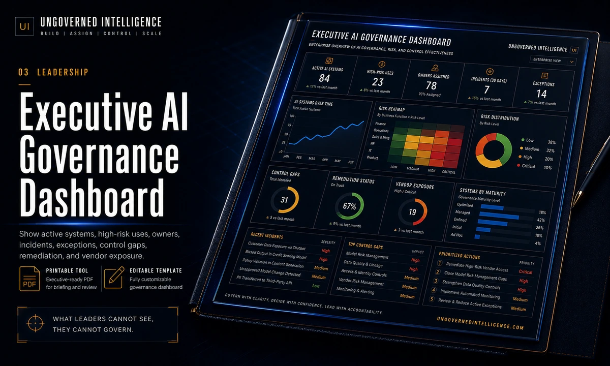 Executive AI Governance Dashboard preview visual